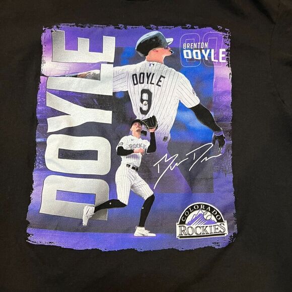 Colorado Rockies Brenton Doyle T-Shirt Size XL Black Delta Pro Weight - Picture 3 of 4